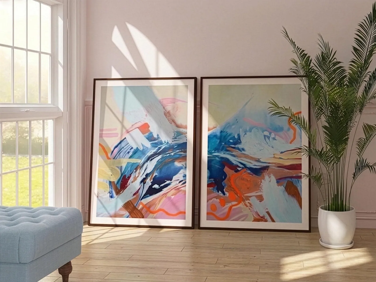 Abstract Ocean Diptych — Giclée Print — Art print