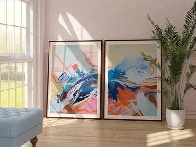 Abstract Ocean Diptych — Giclée Print — Art print