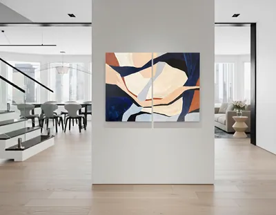 Photo 2 of 10 — Minimalist Diptych in Beige and Blue