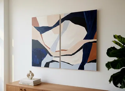 Photo 4 of 10 — Minimalist Diptych in Beige and Blue