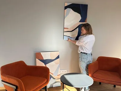 Photo 5 of 10 — Minimalist Diptych in Beige and Blue