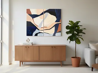 Photo 8 of 10 — Minimalist Diptych in Beige and Blue