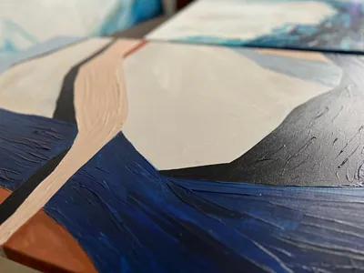 Photo 9 of 10 — Minimalist Diptych in Beige and Blue