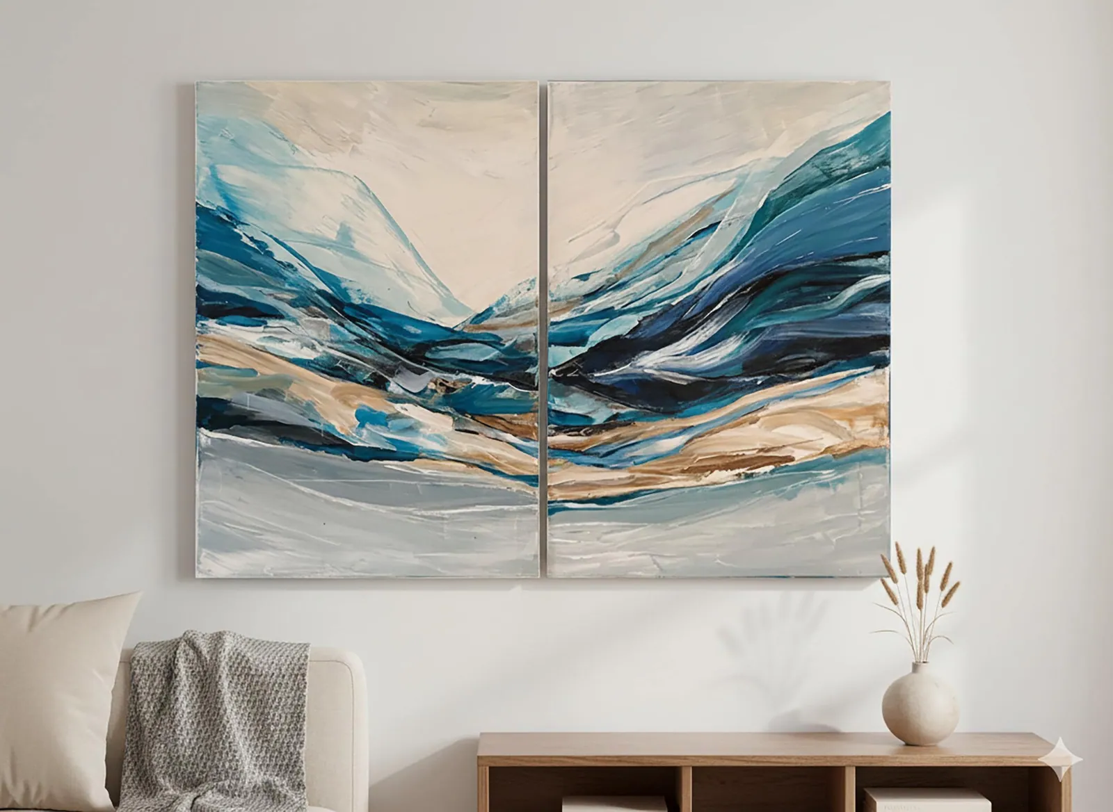 Mountain Landscape Diptych — Original painting