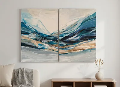 Mountain Landscape Diptych — Original painting